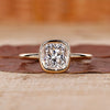 Solitaire Diamond Ring is crafted using a cushion cut diamond ring and yellow gold ring.
