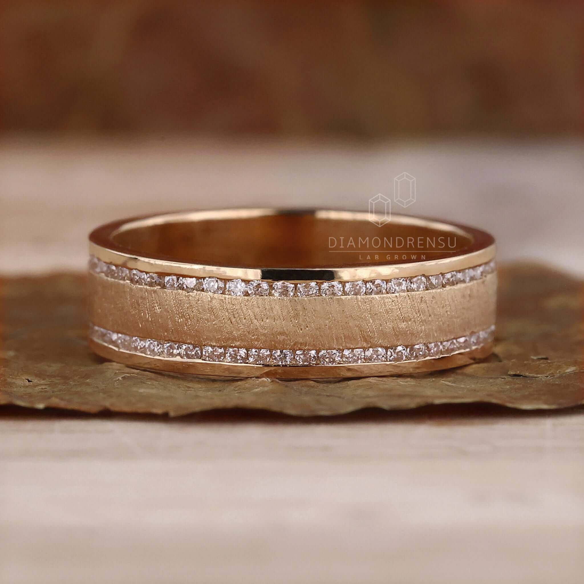 Mens satin finish wedding band with a minimalist design, perfect for an elegant and understated wedding style.