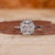 Halo Diamond Ring with cushion cut diamond ring

