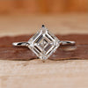 Asscher Cut Diamond Ring is crafted in a white gold ring with solitaire diamond style.
