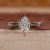 Dutch marquise diamond ring with dual shank setting.
