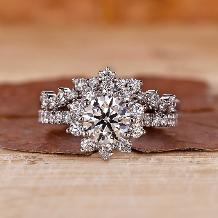 Round Diamond White Gold Bridal Set