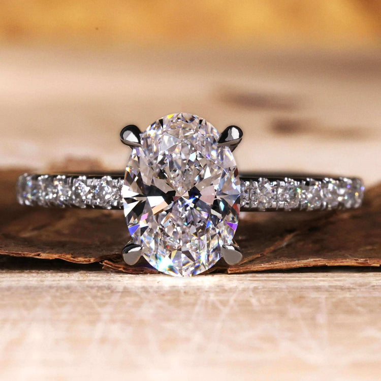 Oval Lab Diamond Engagement Ring with a sleek design and timeless elegance.
