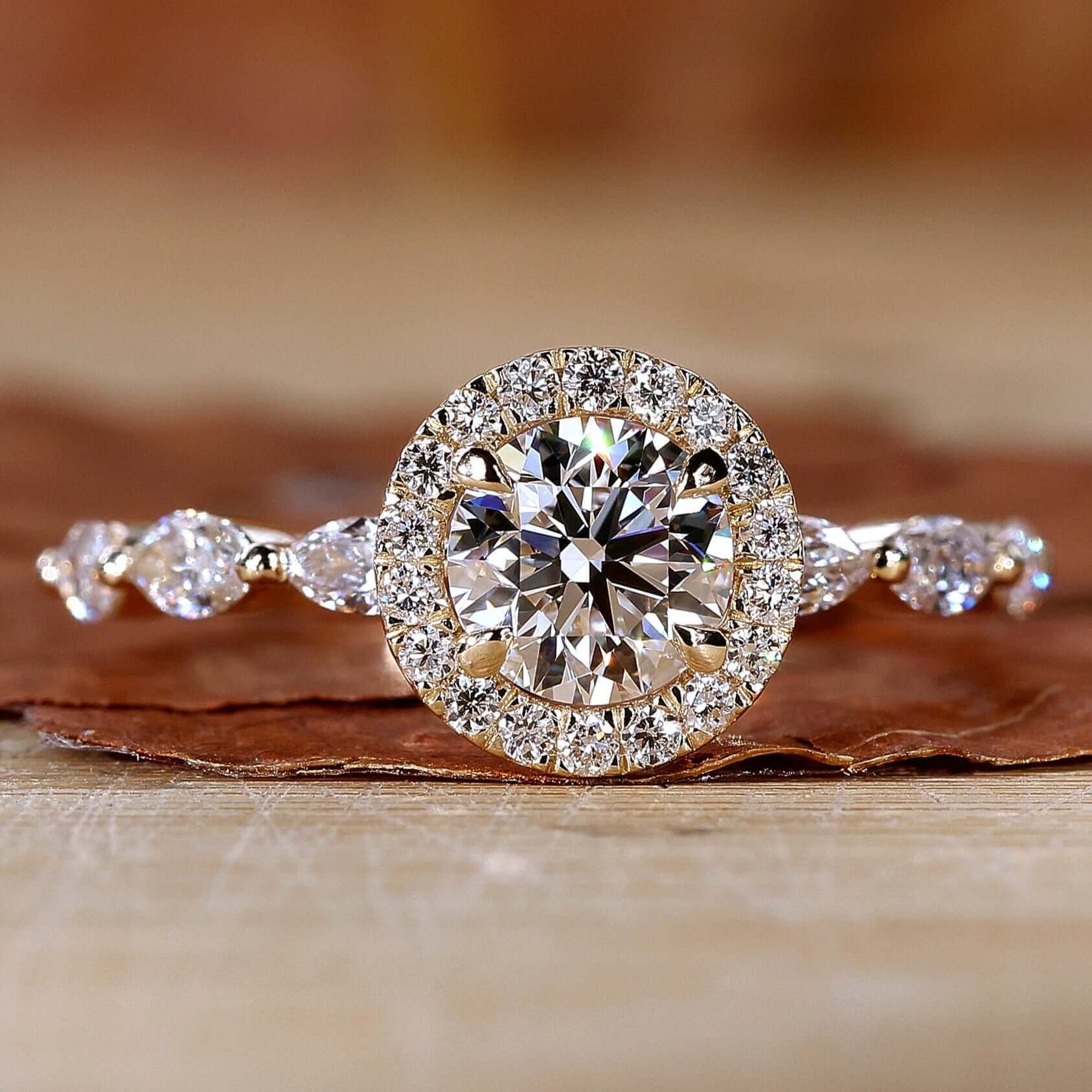 round lab grown diamond ring