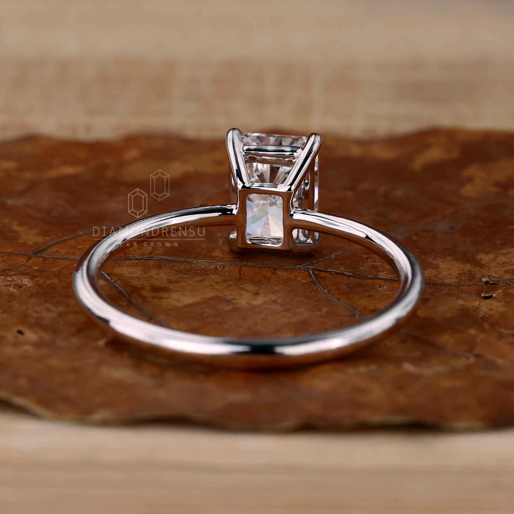 lab created diamond engagement ring