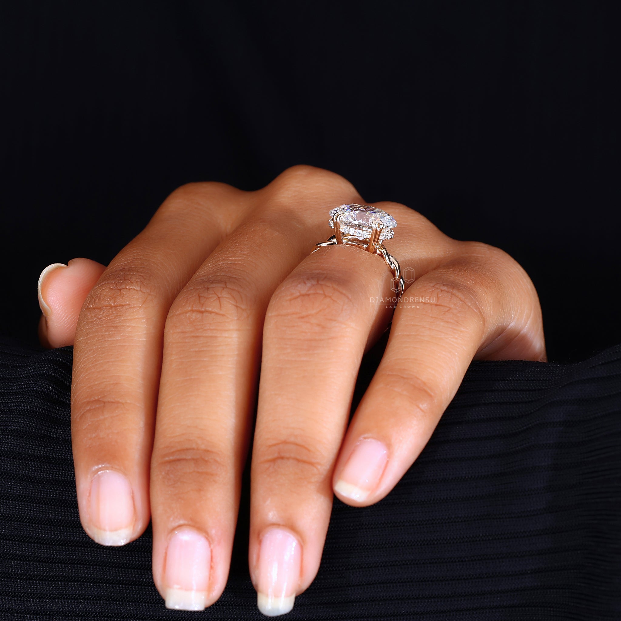 Lab Grown Diamond on handmade ring
