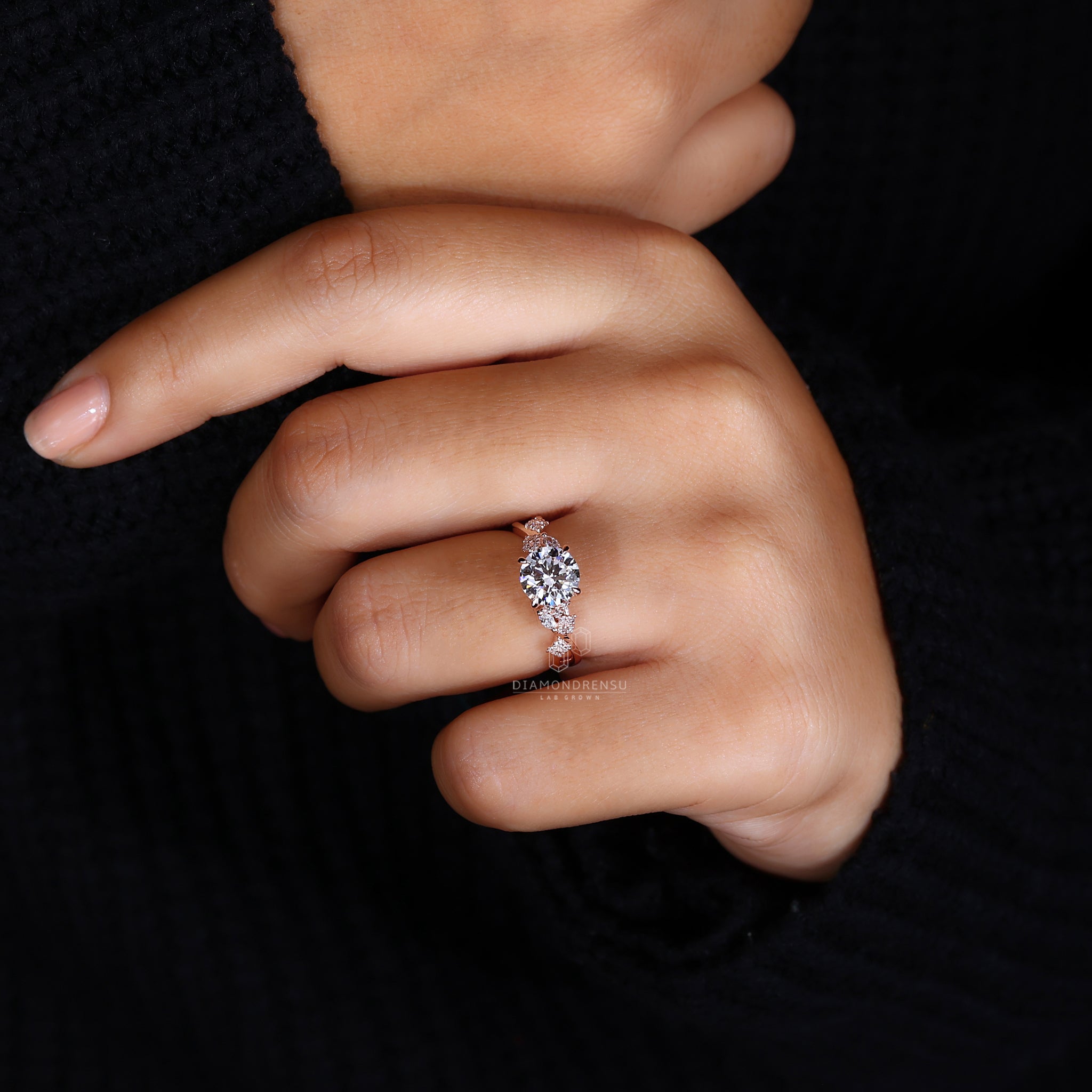 Handmade ring featuring a beautiful rose gold twisted band.