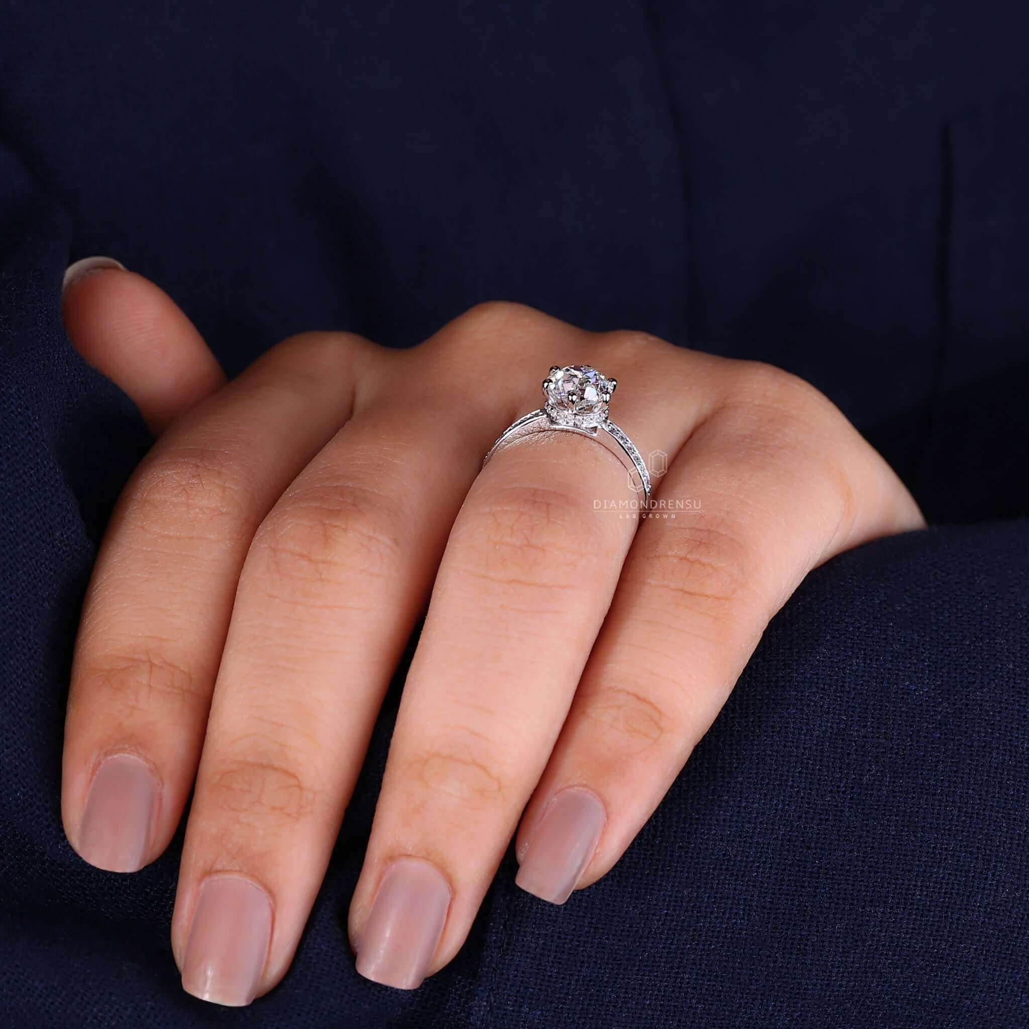 Pave setting ring offering sparkle and sophistication for any occasion.