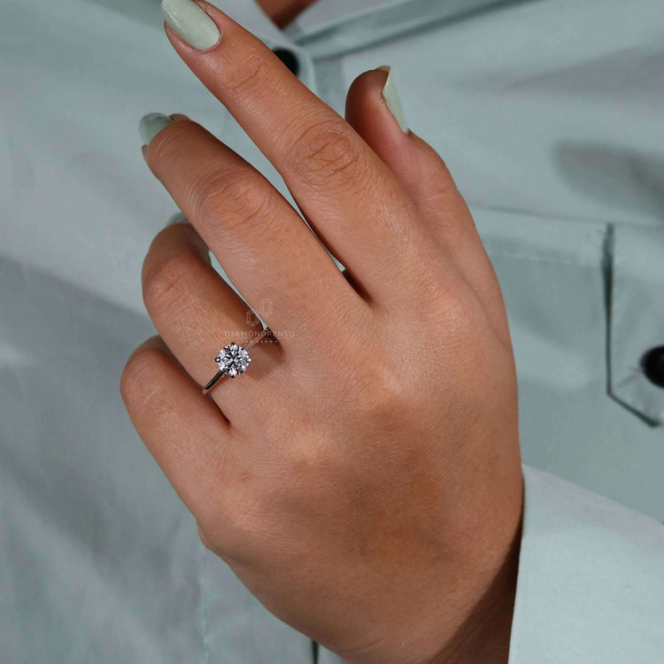 Classic cathedral hidden halo ring crafted with precision.