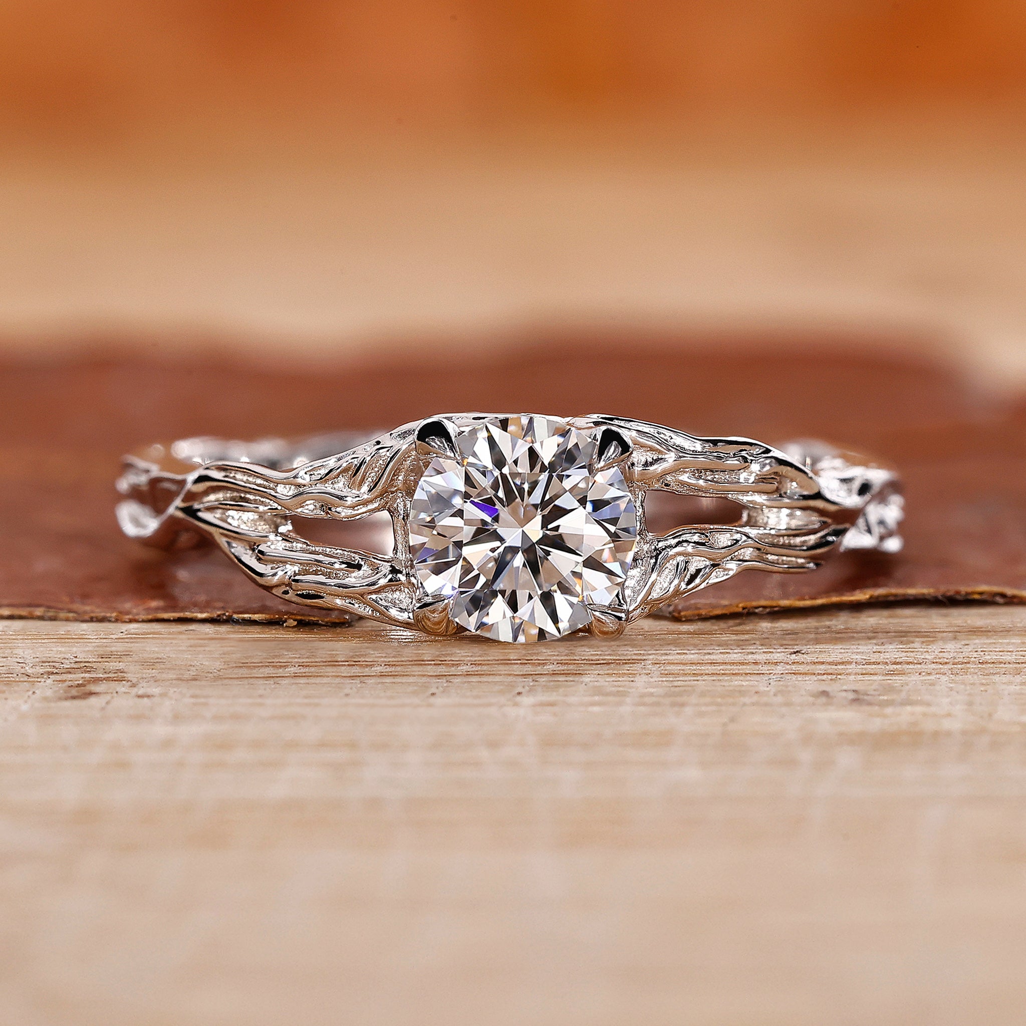 Round Cut Diamond Ring in white gold ring

