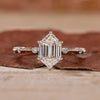 Hexagon Engagement Ring with IGI certified lab grown diamond.
