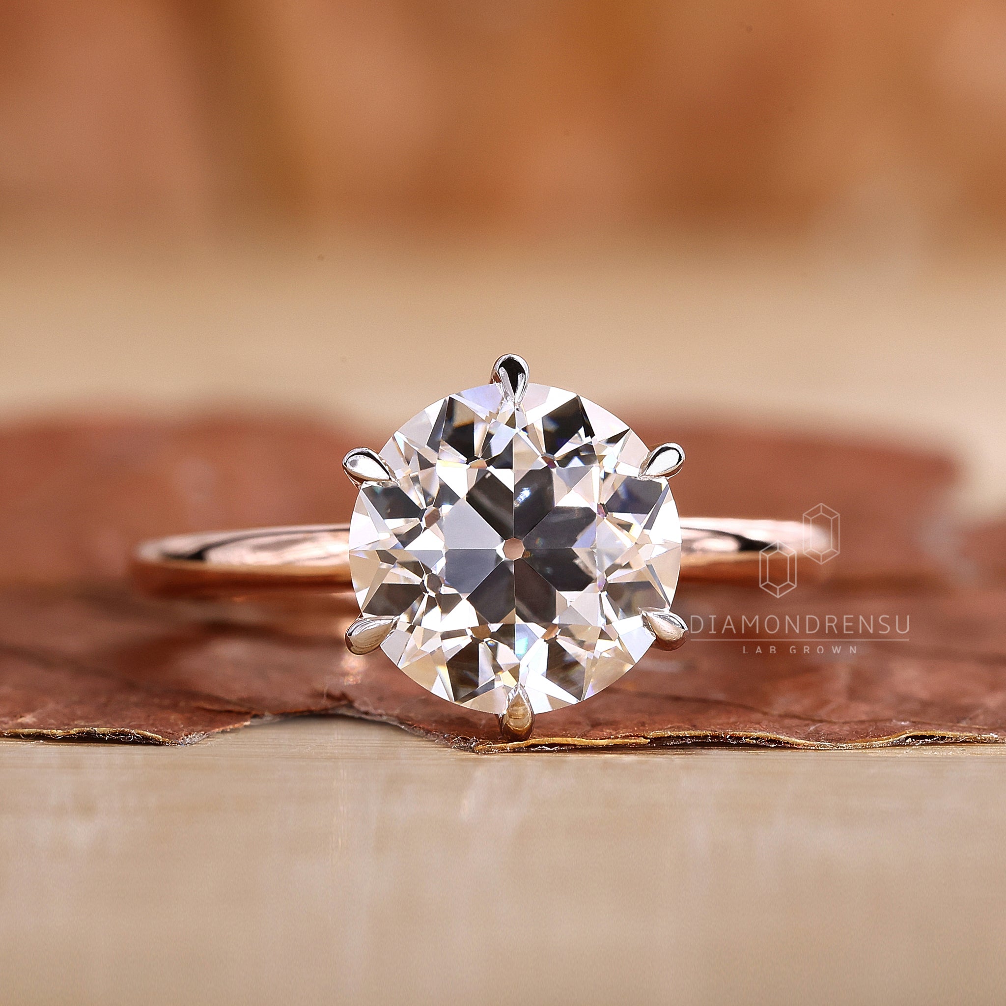 Two tone ring in rose and white gold ring
