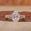 Hidden Halo Engagement Ring with oval cut diamond ring design.
