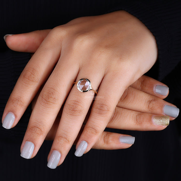 IGI certified rose cut diamond ring.
