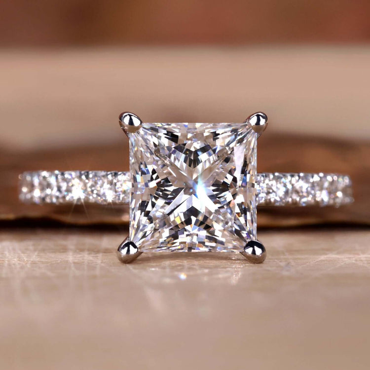 Elegant Princess Cut Ring with a delicate design for timeless beauty.