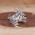 Nature inspired bridal set with white gold finish.
