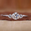 3 stone engagement ring in white gold.
