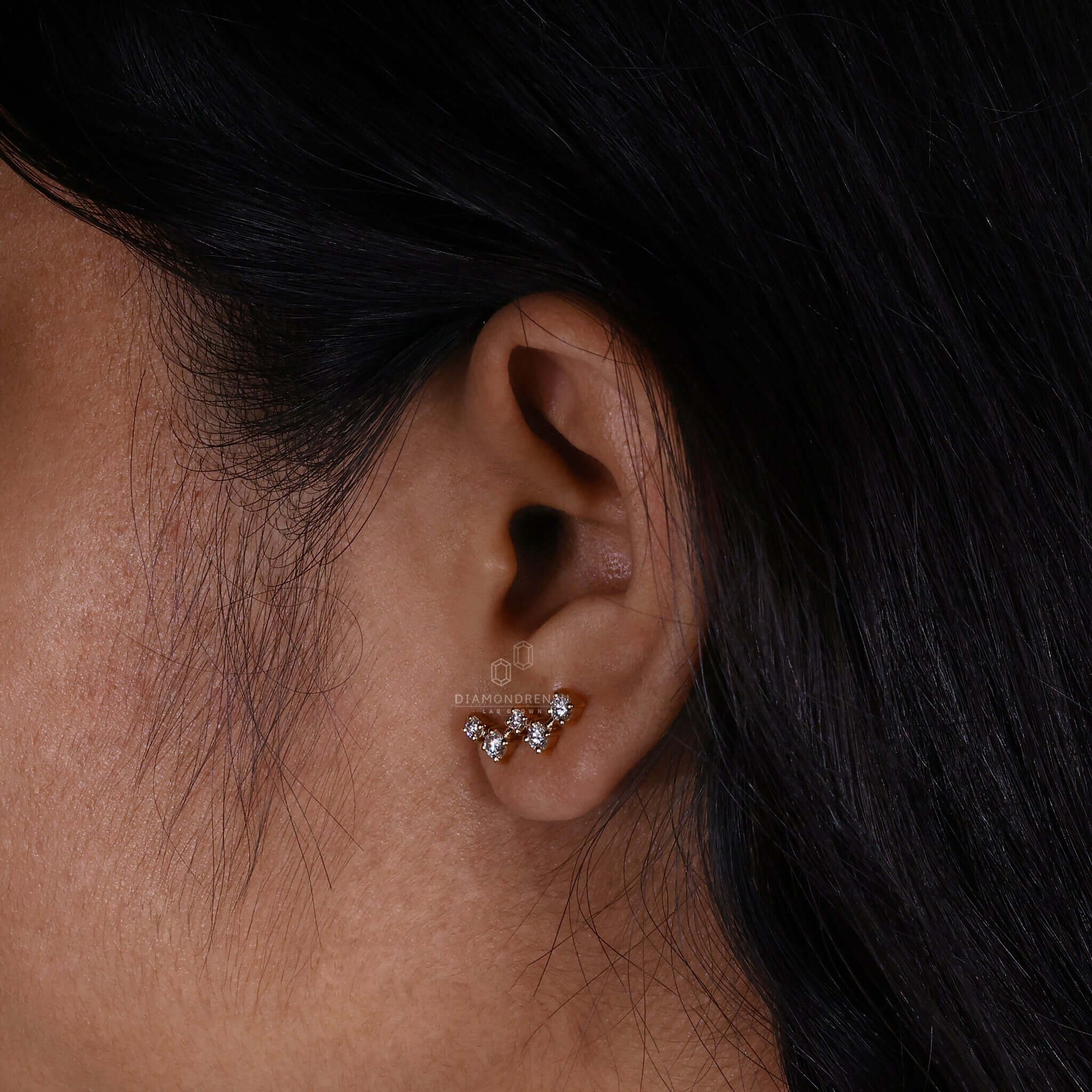 zig zag diamond earrings