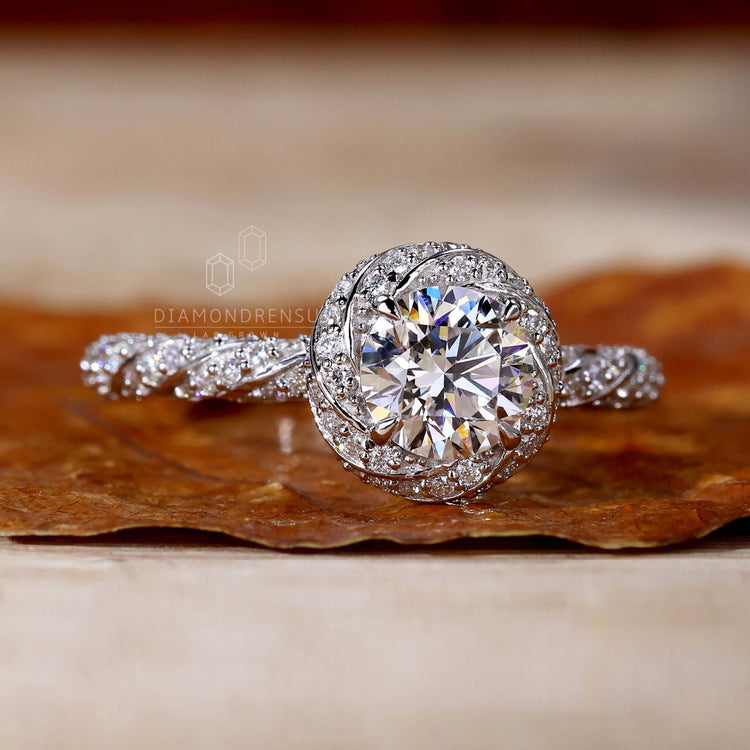 Classic gold halo ring crafted with precision and care.