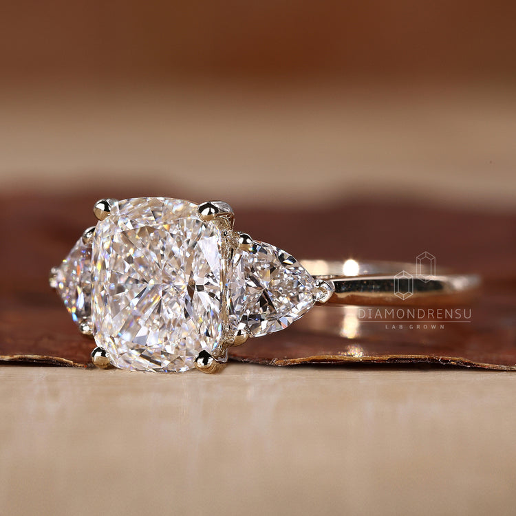 Trillion cut diamond ring with prong setting
