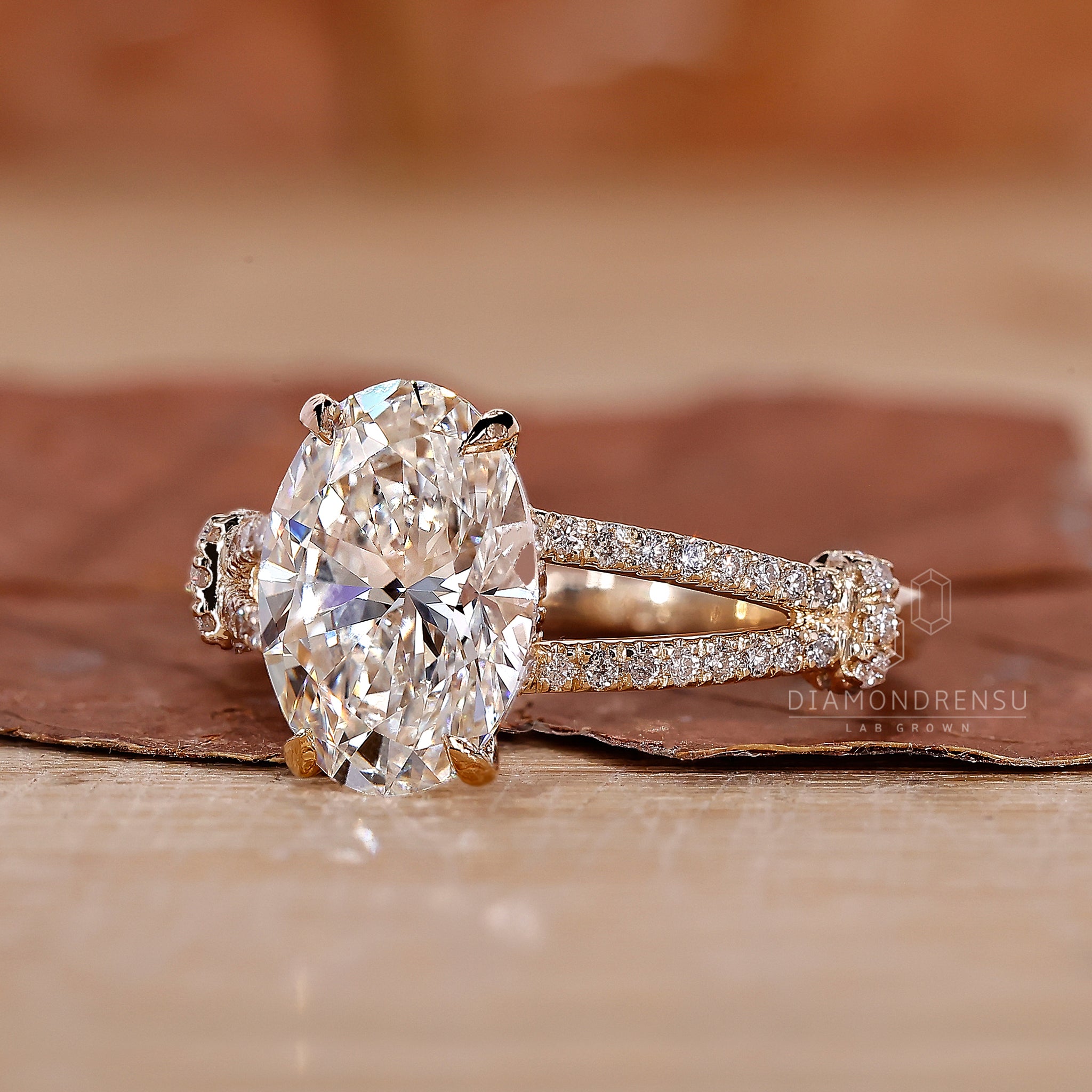 Lab Grown Diamond set in a handmade ring for unique craftsmanship.
