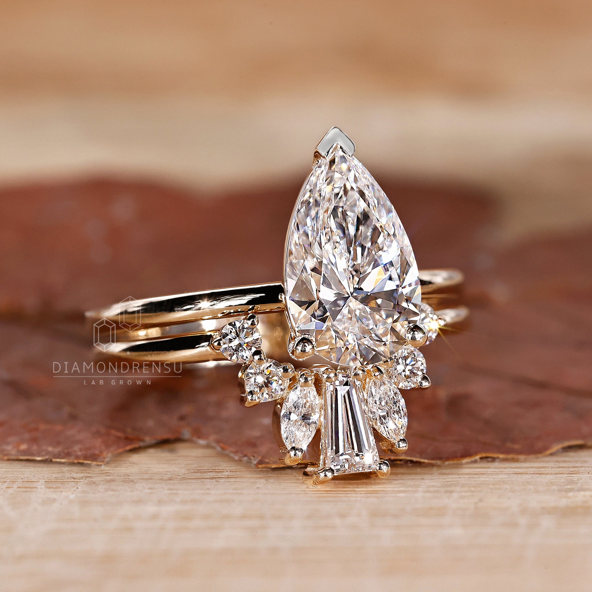 Baguette and round and marquise diamond band.
