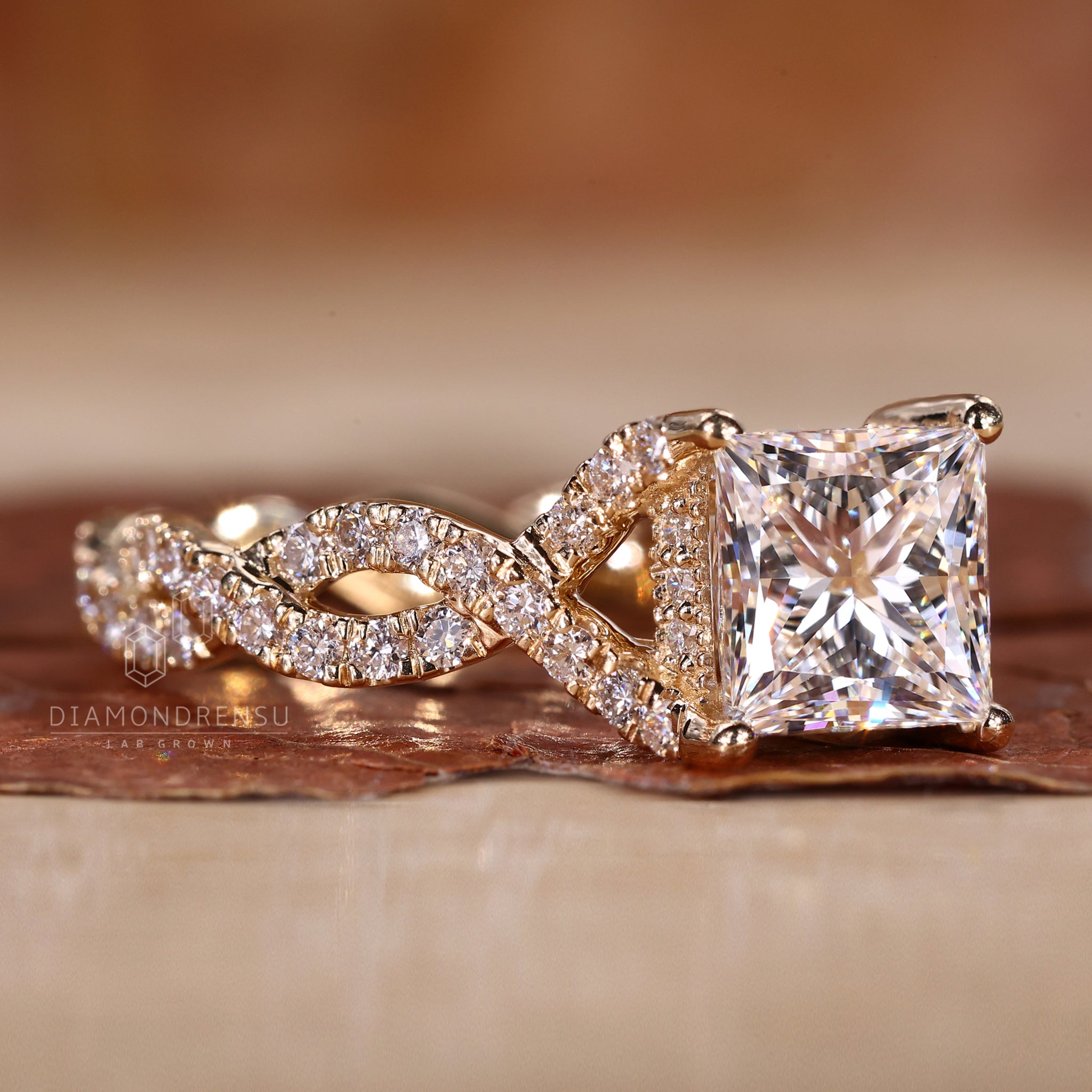 Yellow gold ring brings a warm tone to the ring style.
