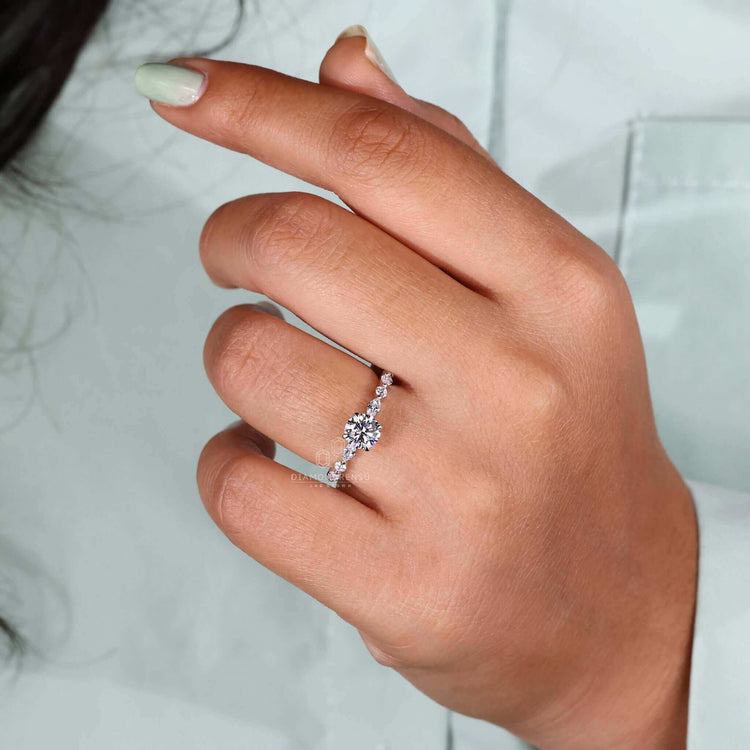 Intricate marquise ring designed for unique and classic appeal.