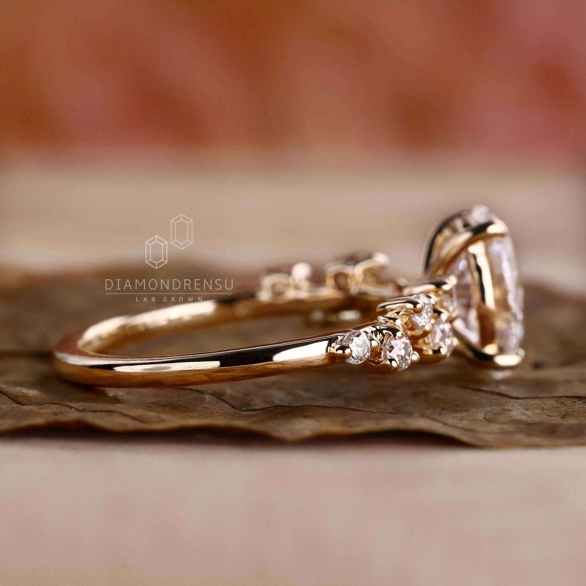 Oval shaped engagement ring gold for ultimate luxury.