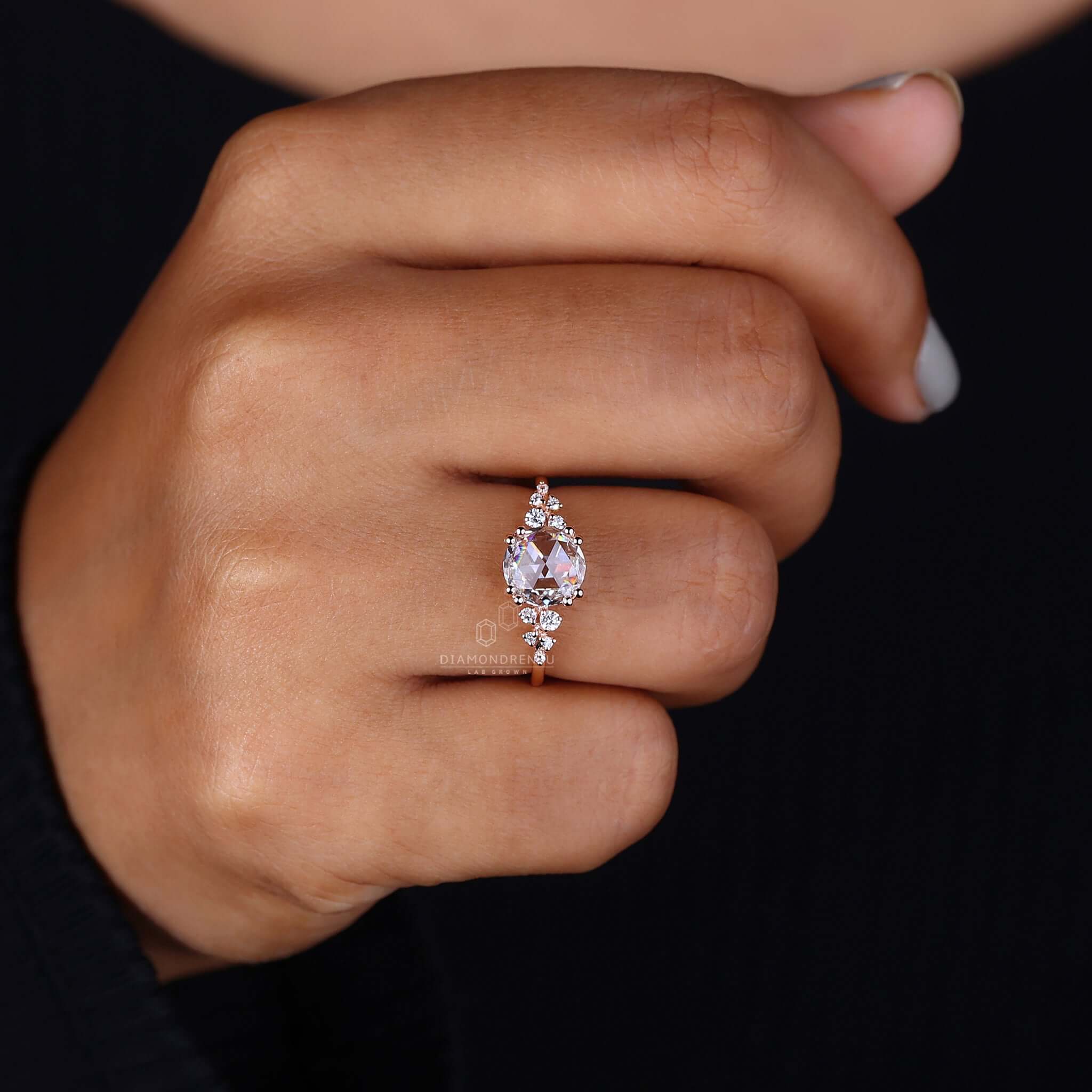 Double Prong Ring Setting designed to securely hold diamonds with elegance and style.