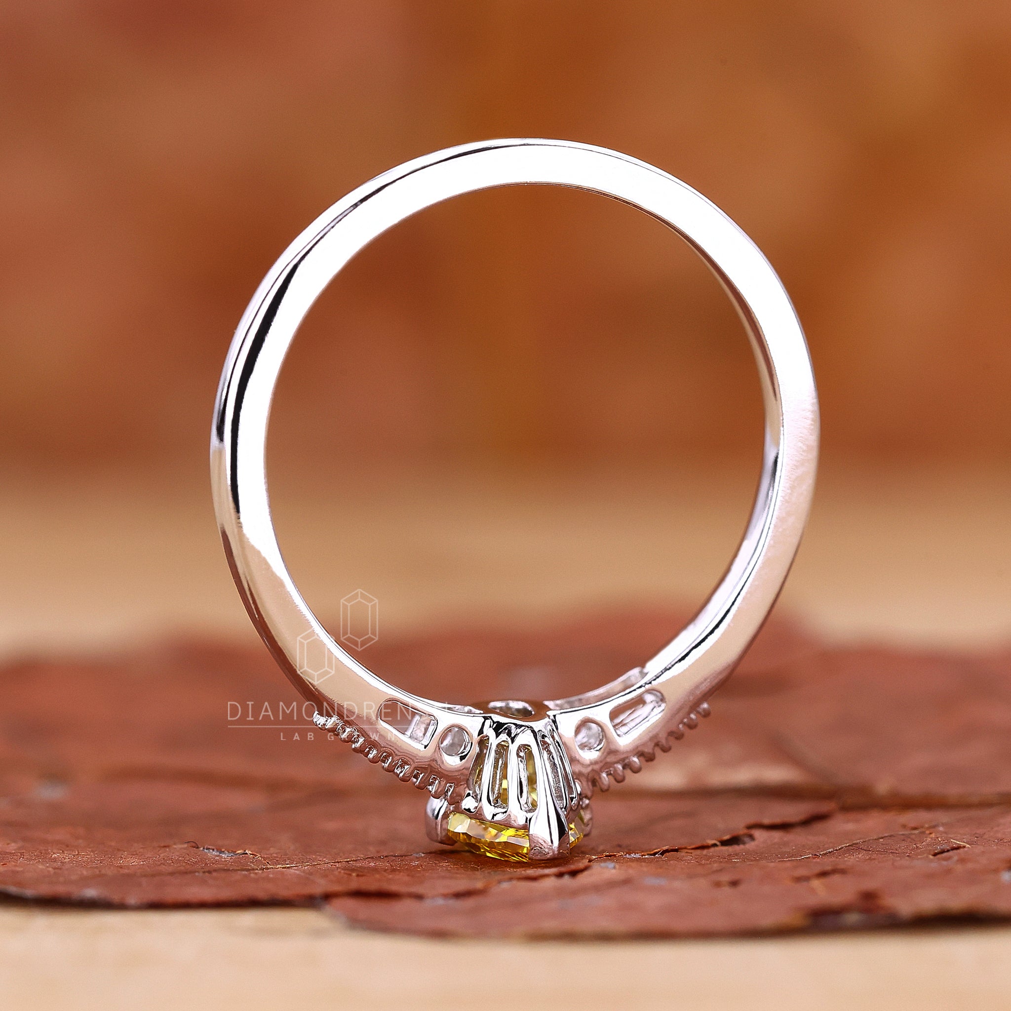 Custom engagement ring designed with pave setting.
