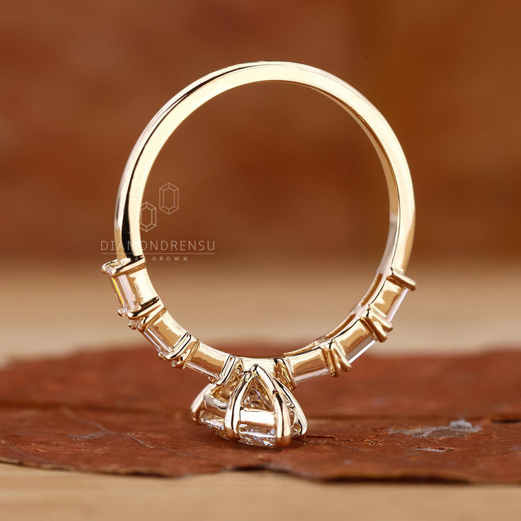 Diamonds London UK marquise diamond ring.
