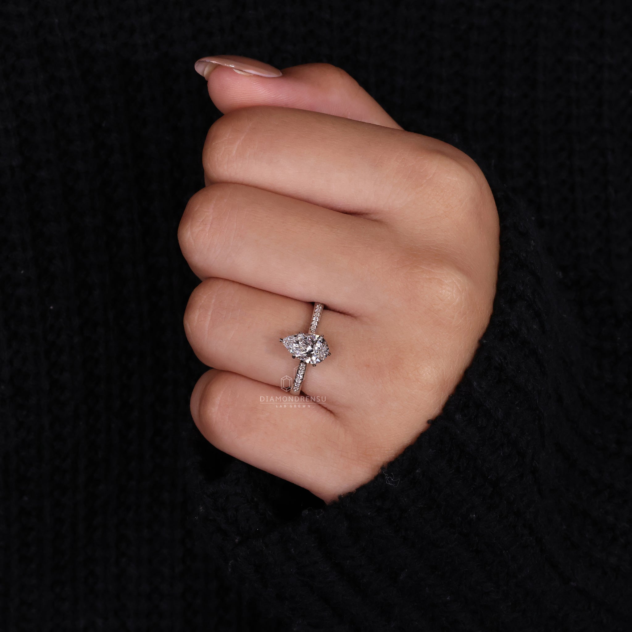 Custom engagement ring made with 6 prong setting.
