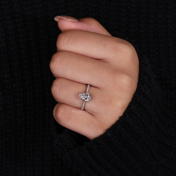 Custom engagement ring made with 6 prong setting.
