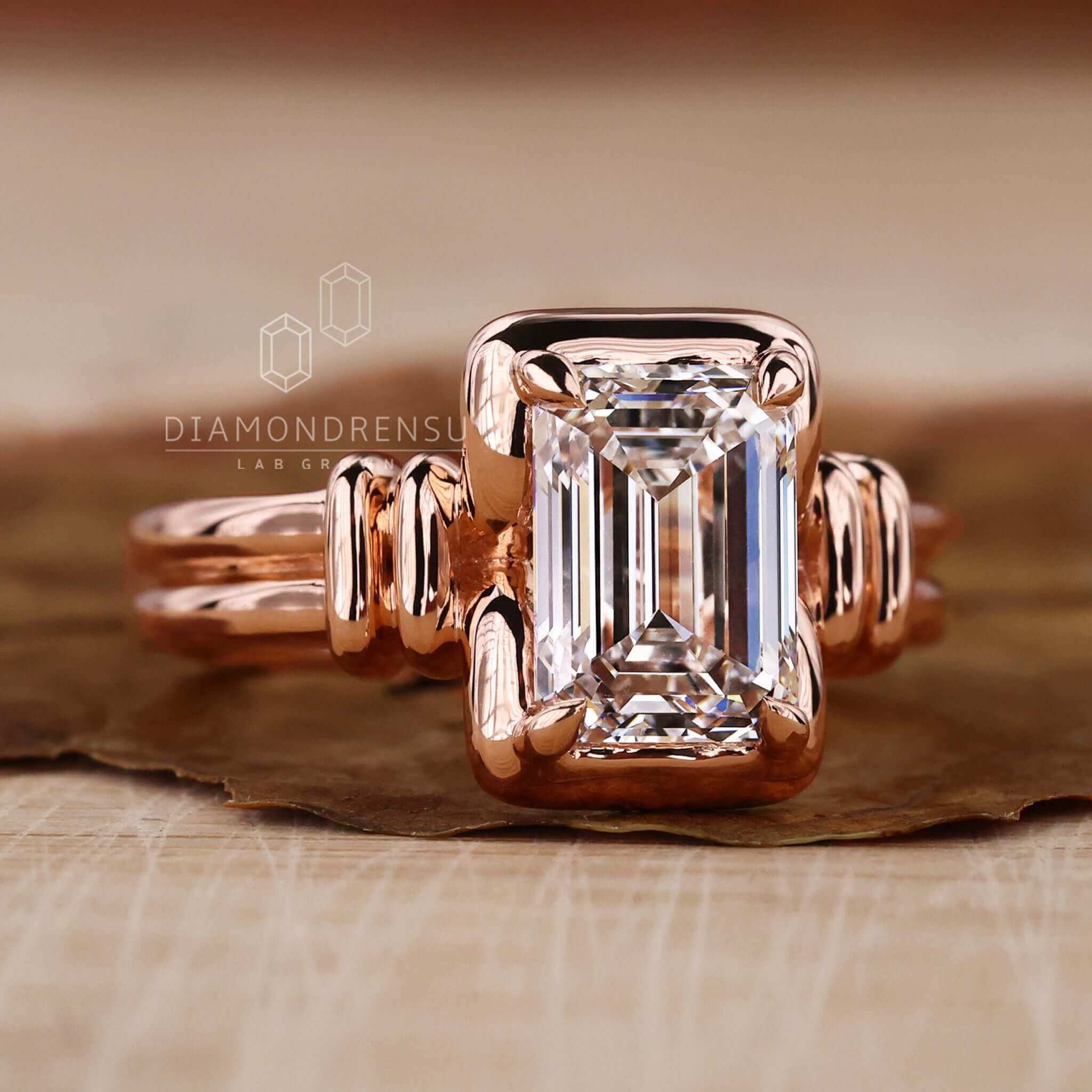 Emerald cut emerald solitaire ring with timeless charm.