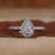 Pear diamond ring in white gold.
