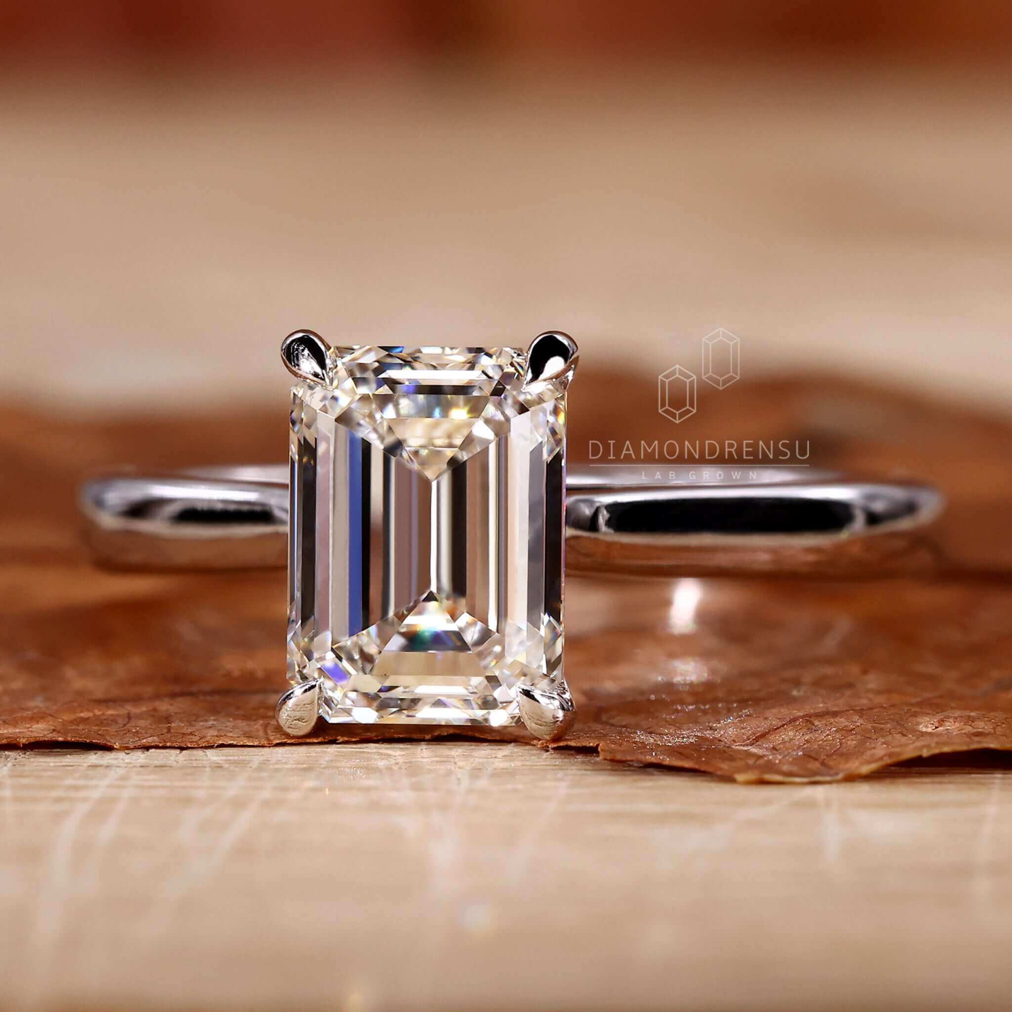 Solitaire diamond ring featuring a timeless and classic appeal.