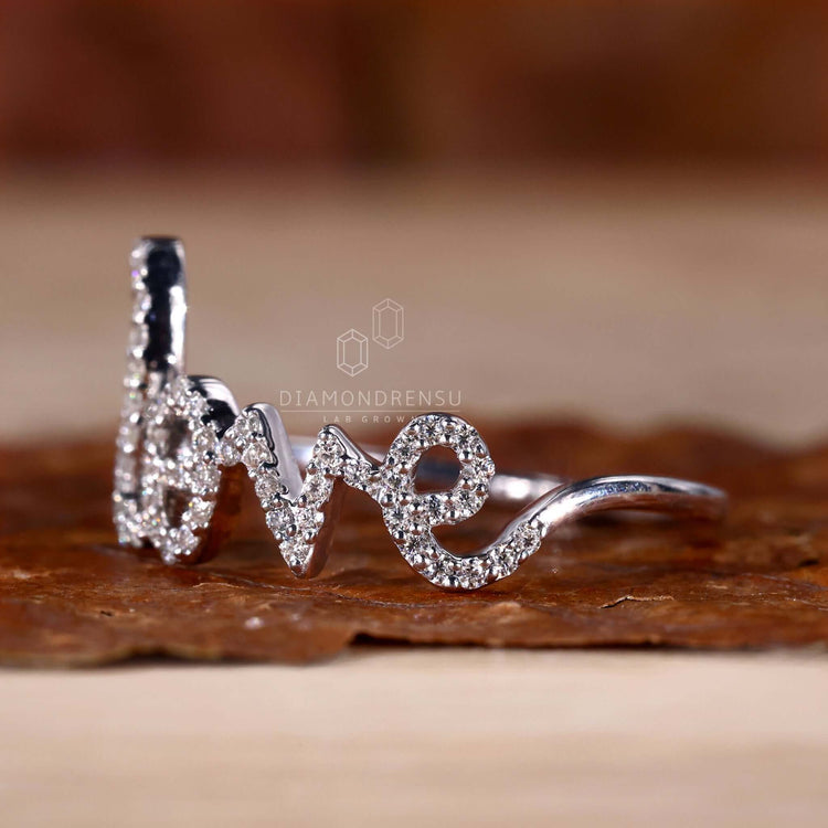 Love Engagement Ring in white gold for special moments and timeless charm.