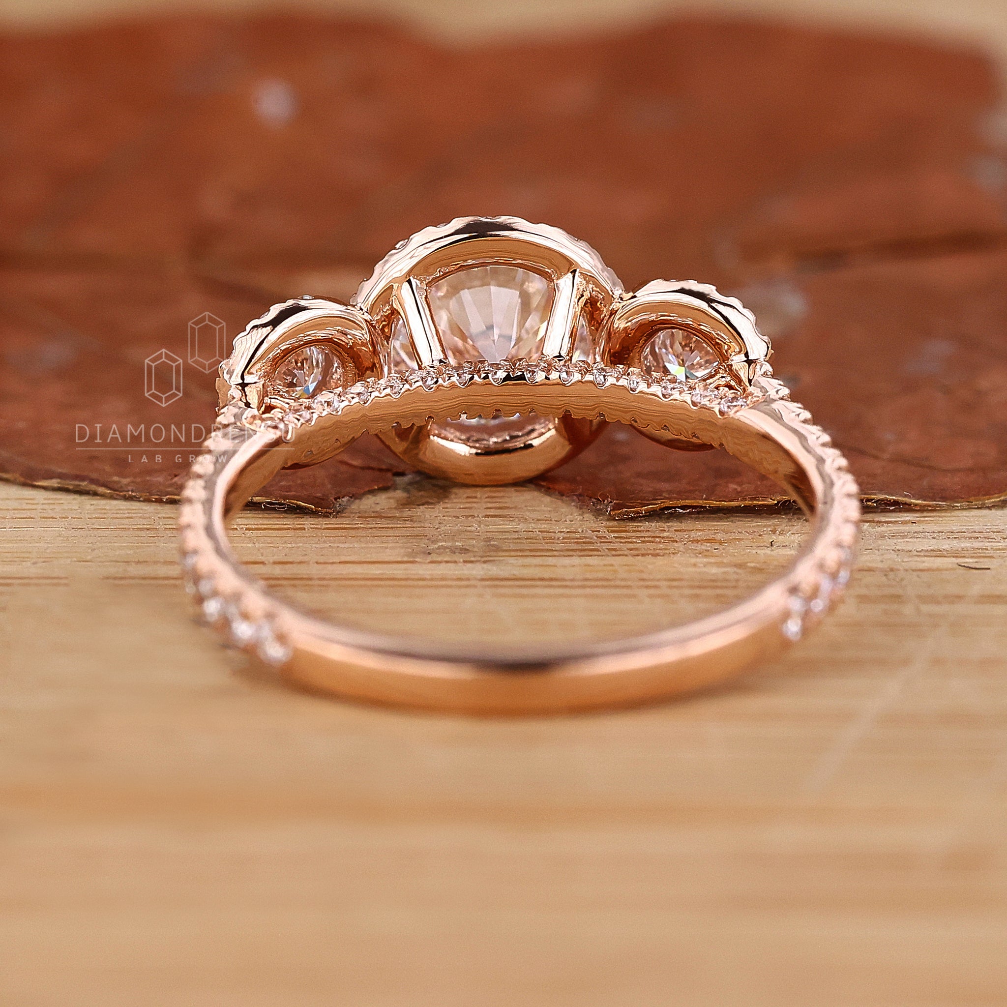 IGI certified three stone diamond ring.
