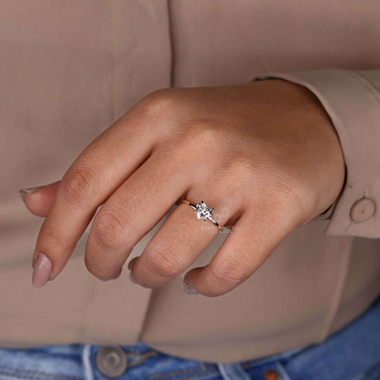 Heart shaped ring paired with a solitaire engagement ring diamond for a perfect engagement jewellery choice.