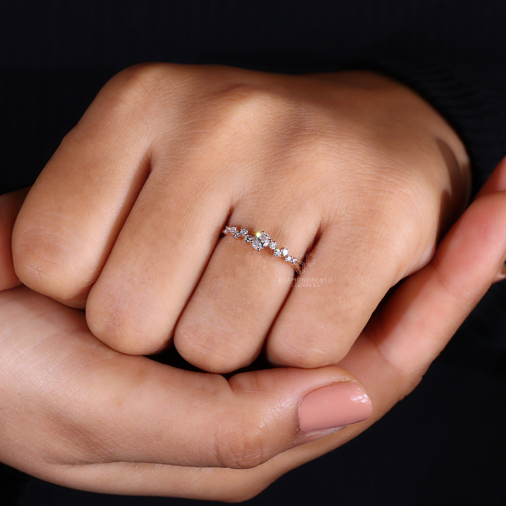 IGI certified oval diamond engagement ring.
