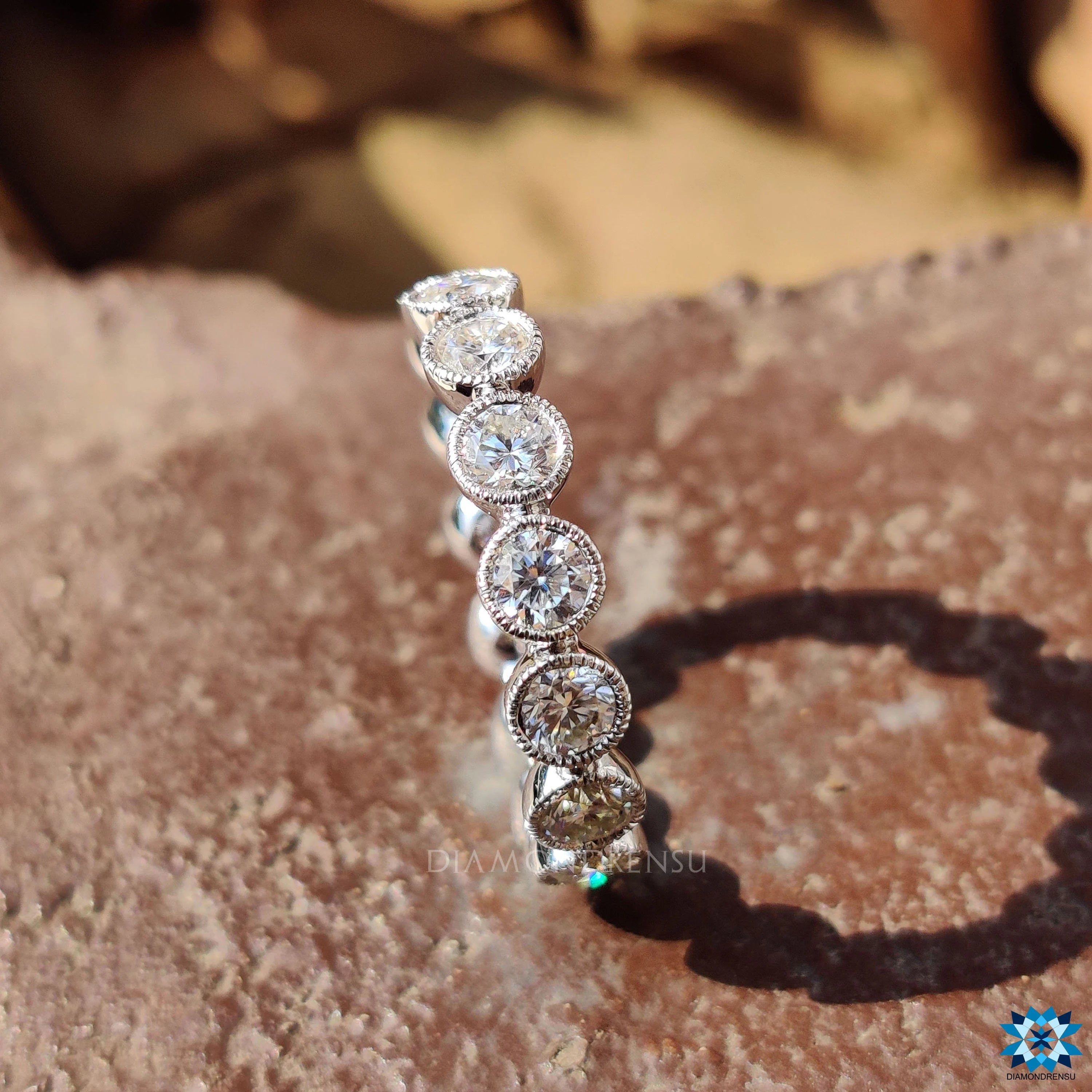 Eternity White Gold Milgrain Wedding Band