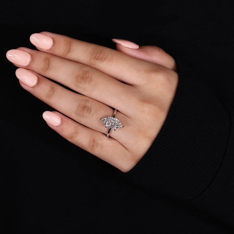 Custom engagement ring with 6 claw prong setting.
