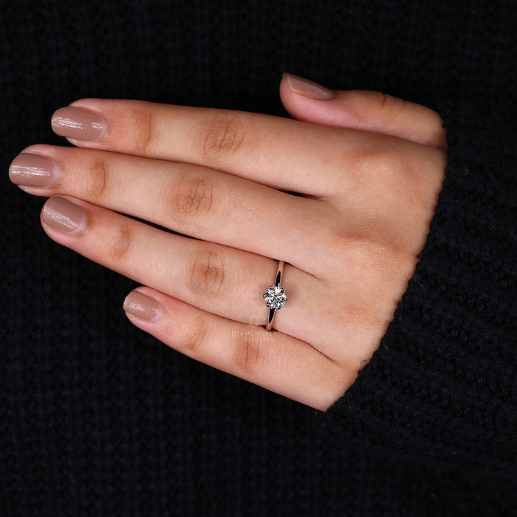 Custom engagement ring designed as simple engagement ring.

