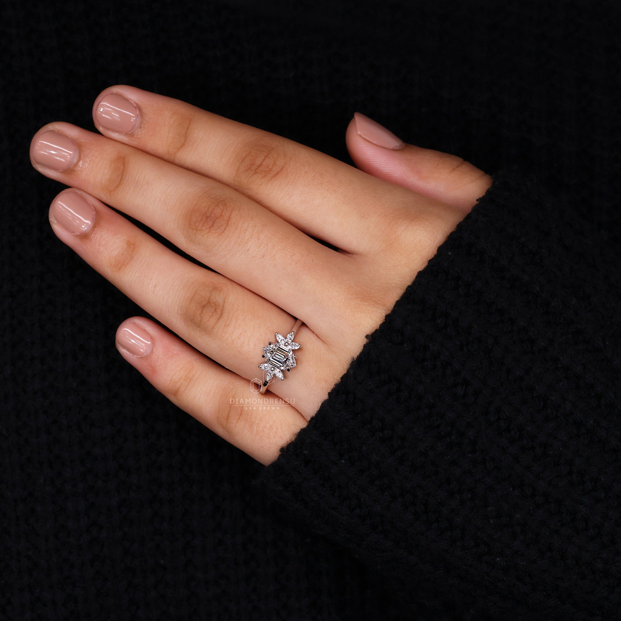 Lab Grown Diamond placed in white gold ring.
