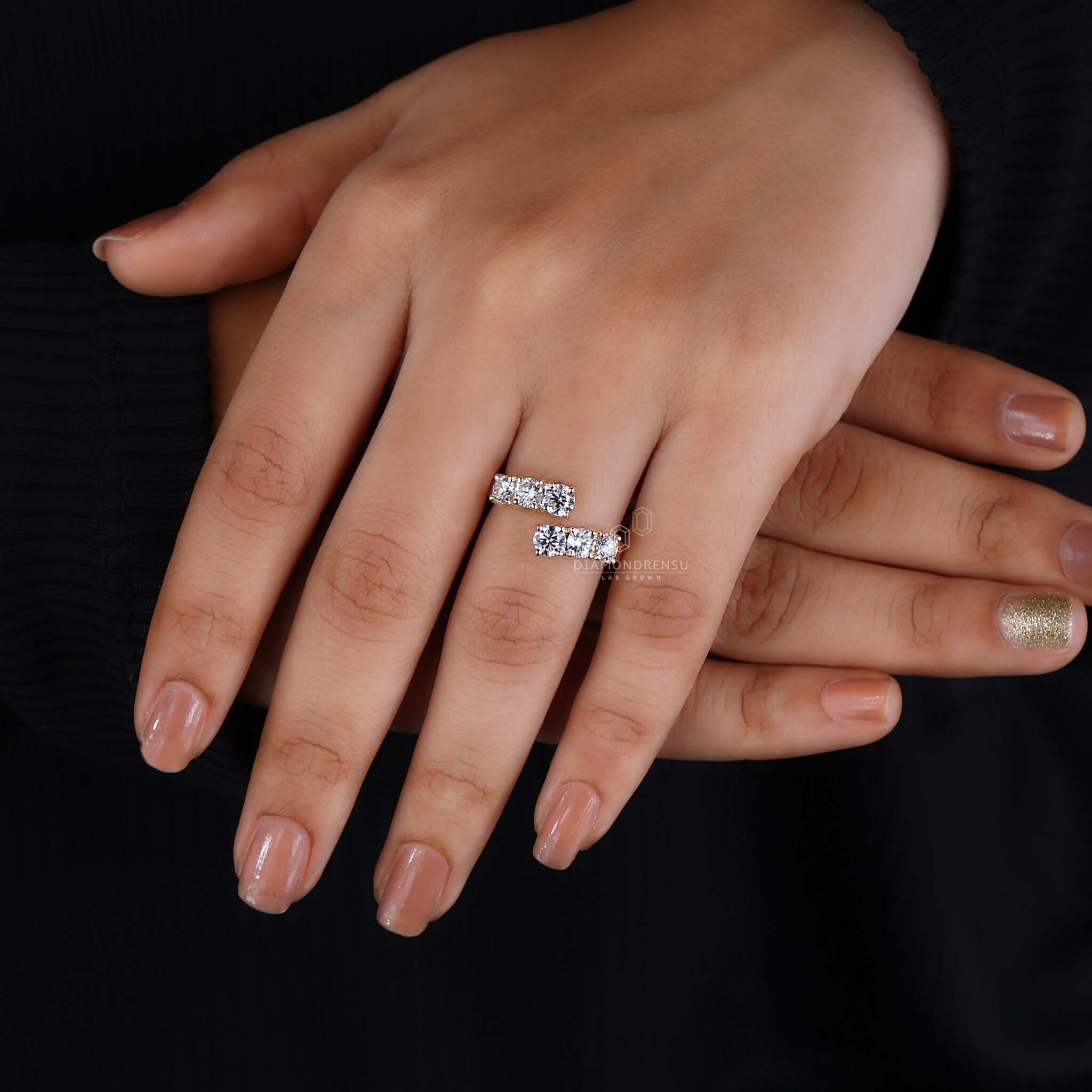 Array of women's lab-grown diamond rings, highlighting their brilliance and sustainable quality.