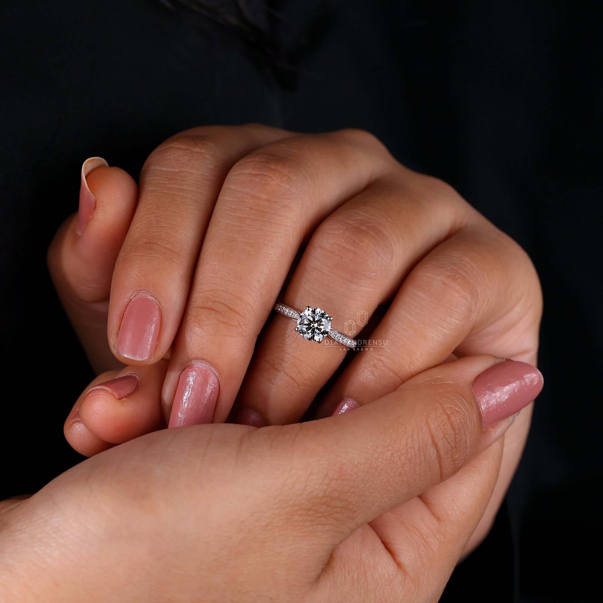 4 prong engagement ring featuring a cathedral setting ring and a 2 carat round diamond ring for timeless brilliance.