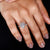 Pave diamond ring with lab grown diamond centrepiece.
