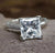 Princess Cut Engagement Ring with a stunning princess cut moissanite ring.