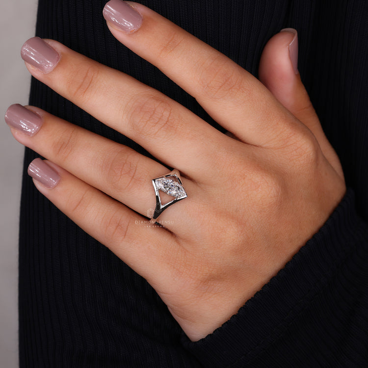 UK engagement ring featuring split shank engagement ring.
